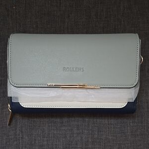 Women's Blue and Gray Crossbody Bag